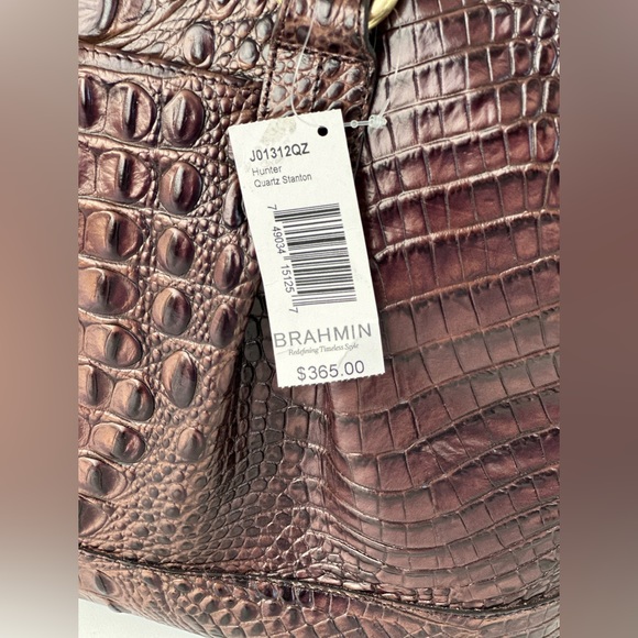 NWT- Brahmin Hunter Quartz Stanton Tote/Bag/Purse - Crocodile Brown - Picture 5 of 16